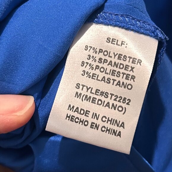 Gee Gee Royal Blue Button Down Blouse - Picture 7 of 8